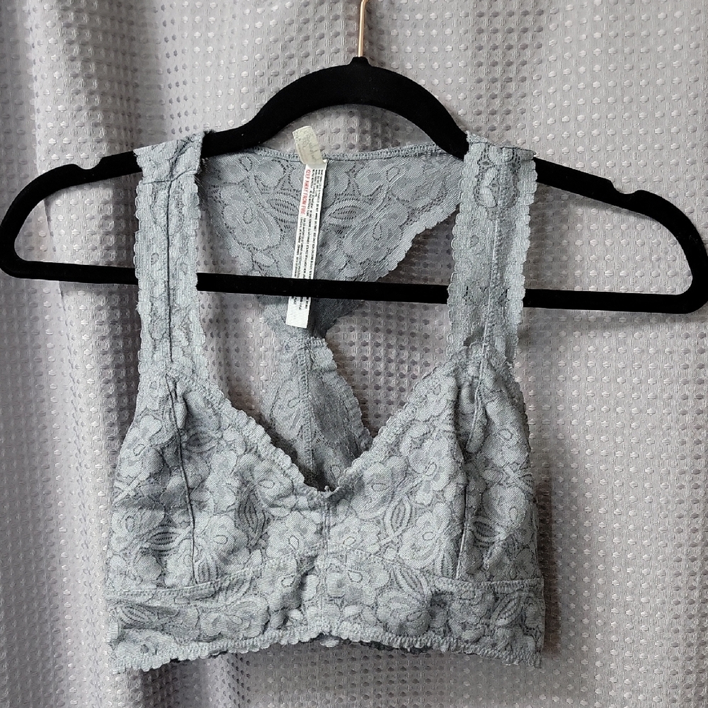 Free People Intimates Lace Bralette in Gray Size M
